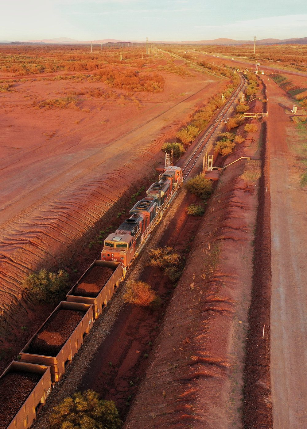 Mining railway line in Northwest Australia