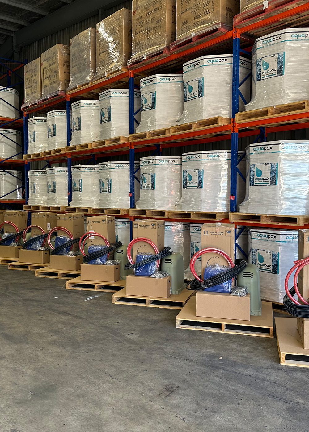 Rows of 1000L water coolers